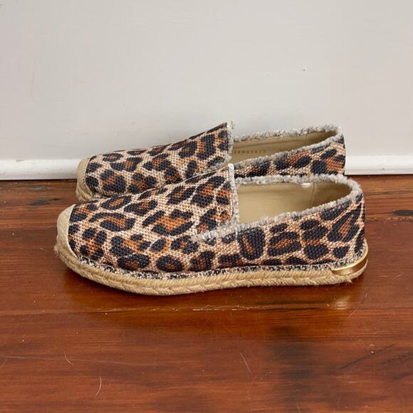 Stuart Weitzman Catalan leopard print espadrilles flat comfort shoes sz 5.5 - Picture 2 of 7